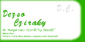 dezso cziraky business card
